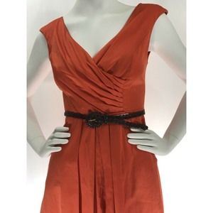 JESSICA SIMPSON Fit & Flare Dress In Red Clay 2